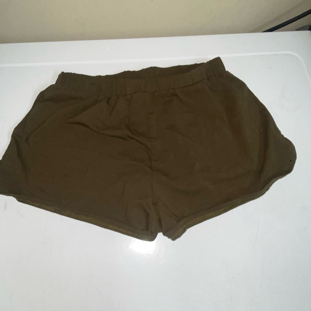 Olive green short shorts